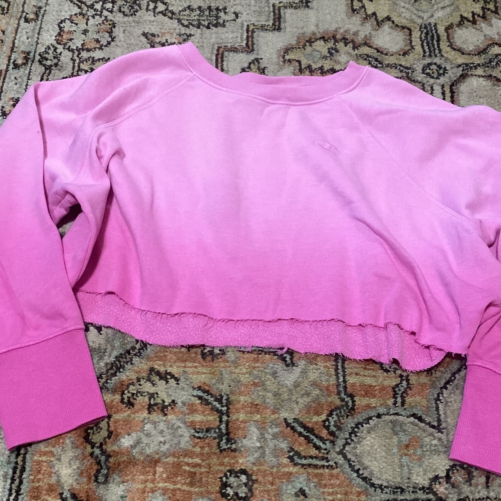 Pink Ombre Crop Top Sweater